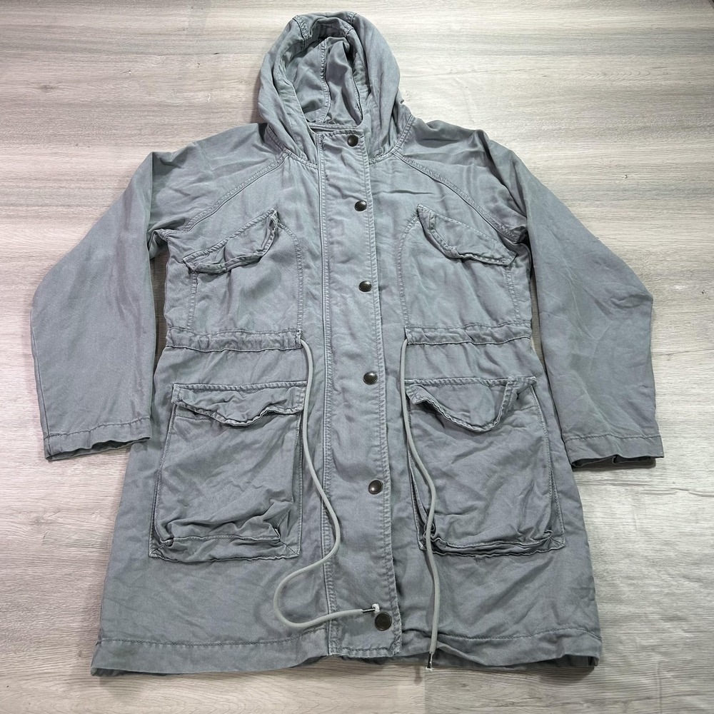 American Eagle Outfitters Jacket Womens Small Gray Hood Field Utility Parka Coat